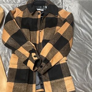 Calvin Klein Women’s Checkered Black and Tan Jacket